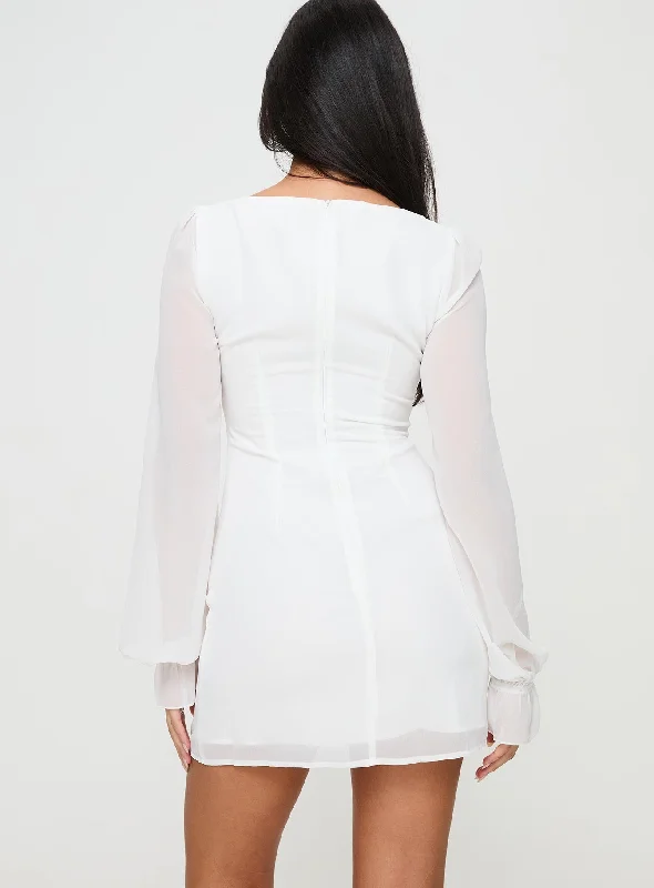 Bayford Long Sleeve Mini Dress White