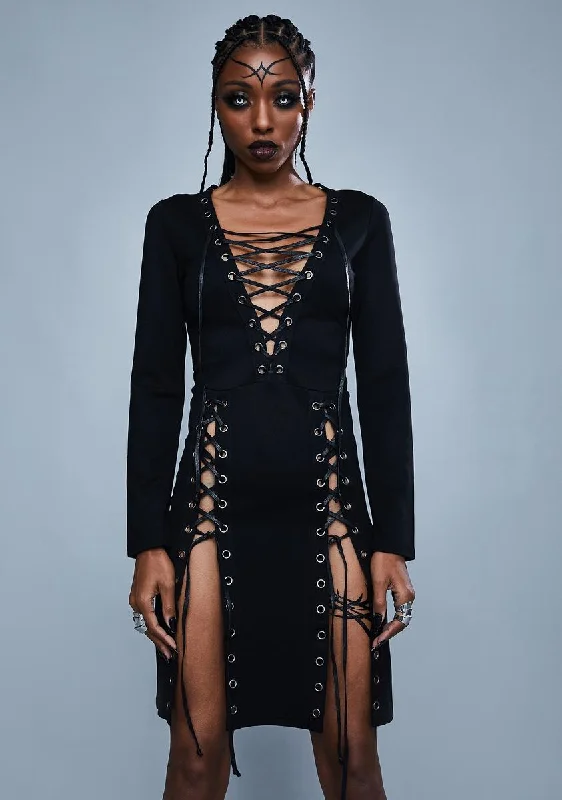 Fallen Kingdom Lace Up Dress