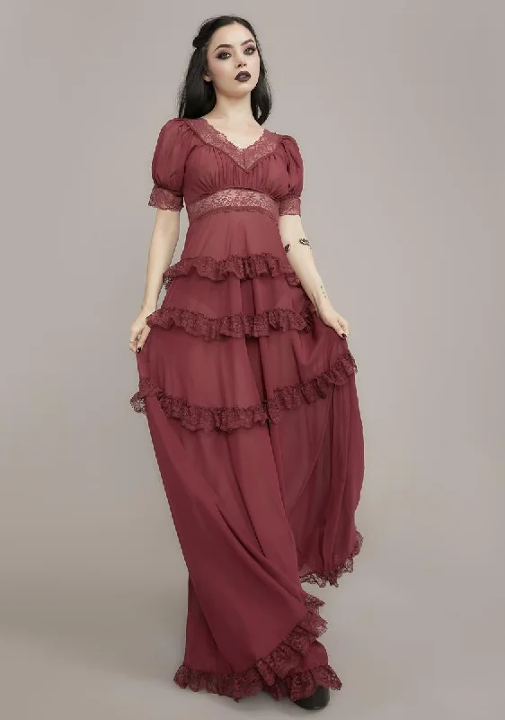 Wine Perpetual Night Maxi Dress