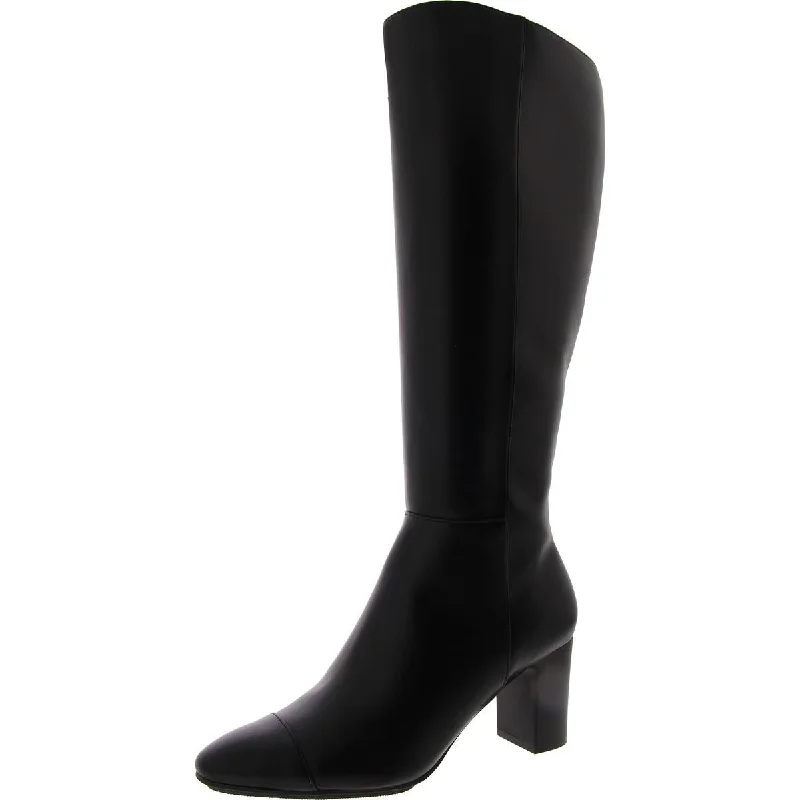 SPENCER Womens Faux Leather Sleek Knee-High Boots