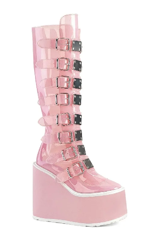 SWING-815C PInk Patent Knee Boot