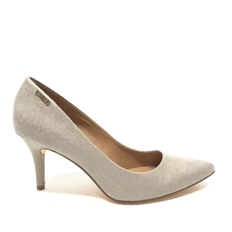 Shoes Heels Stiletto By Calvin Klein In Beige, Size: 8