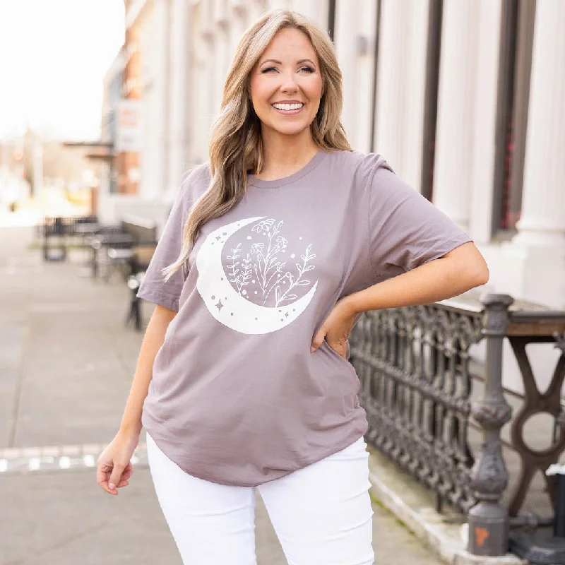 Moonlit Gardens Tee, Pebble Brown