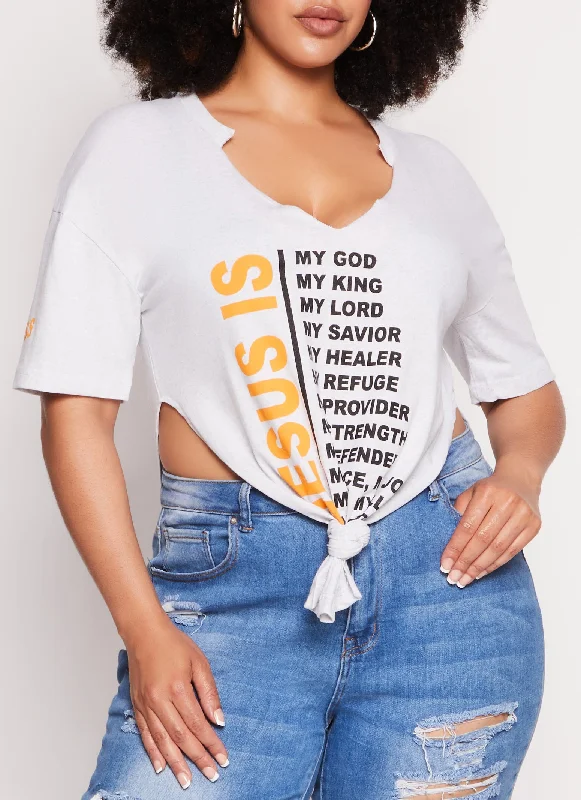 Plus Size Jesus Is Graphic Top