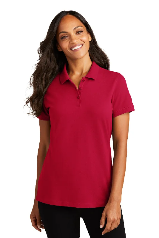 Port Authority Womens Wrinkle Resistant Short Sleeve Polo Shirt - Apple Red