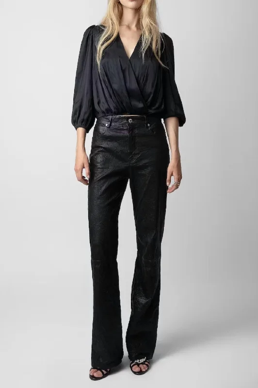 Tyfon Satin Blouse In Noir