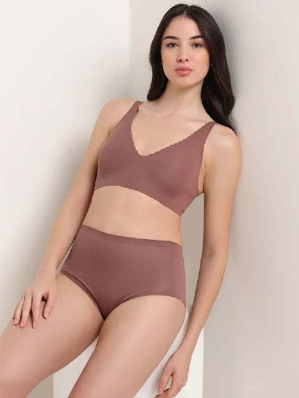 Wunderlove Rosetaupe Cotton Blend Invisible Full Brief